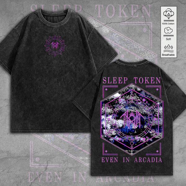Sleep Token 2D Acid Washed Cotton Shirt - MEDIA 023