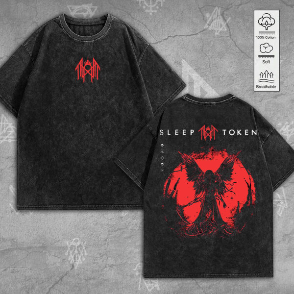 Sleep Token 2D Acid Washed Cotton Shirt - MEDIA 030