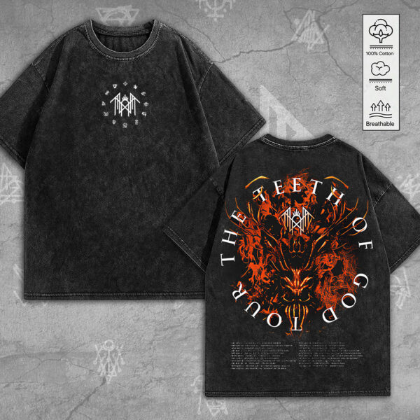 Sleep Token 2D Acid Washed Cotton Shirt - MEDIA 032