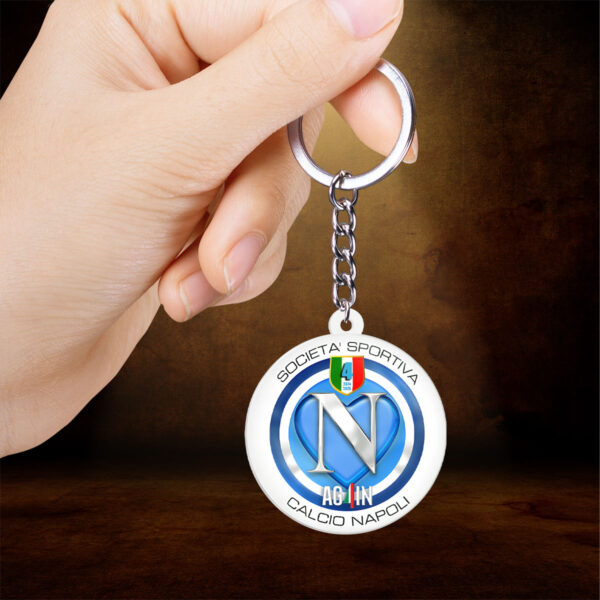 S.S.C. Napoli Custom Shape 2-sided Keychain - GNE NEW413