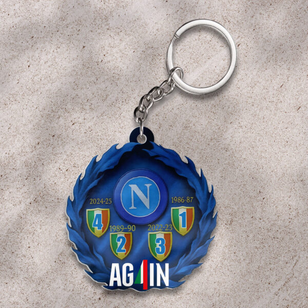 S.S.C. Napoli Custom Shape 2-sided Keychain - GNE NEW434