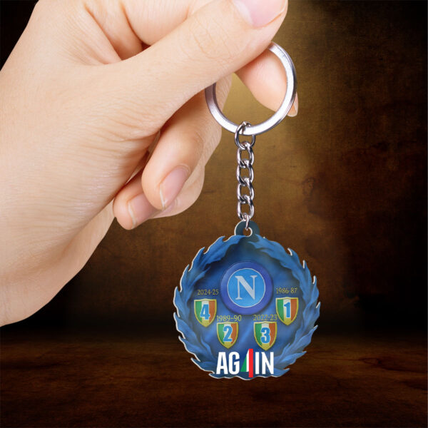 S.S.C. Napoli Custom Shape 2-sided Keychain - GNE NEW434