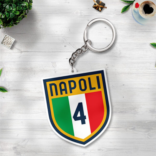 S.S.C. Napoli Custom Shape 2-sided Keychain - TANTN 13316