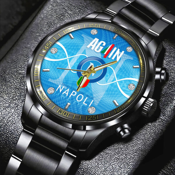 S.S.C. Napoli Black Stainless Steel Watch - GNE NEW421