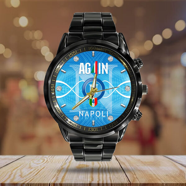 S.S.C. Napoli Black Stainless Steel Watch - GNE NEW421