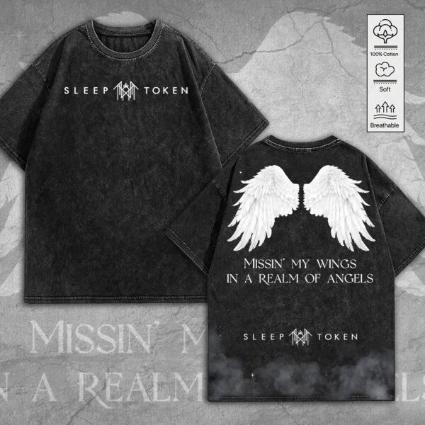 Sleep Token 2D Acid Washed Cotton Shirt - MEDIA 101