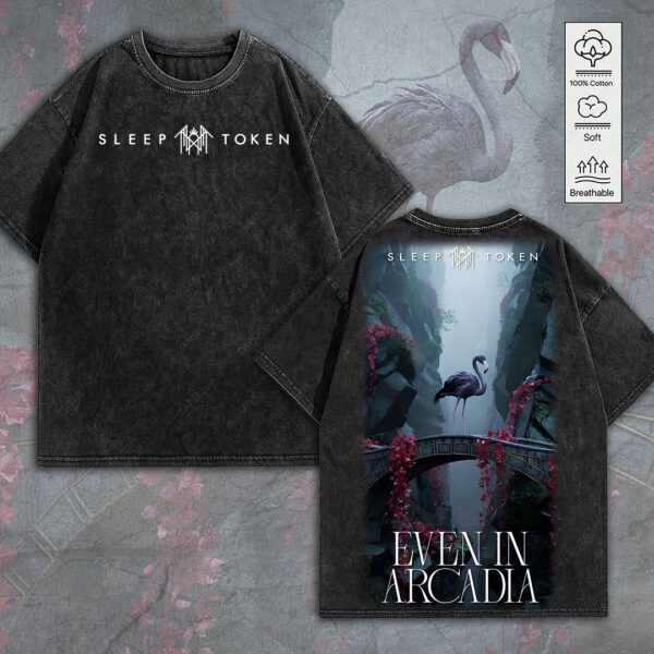 Sleep Token 2D Acid Washed Cotton Shirt - MEDIA 100
