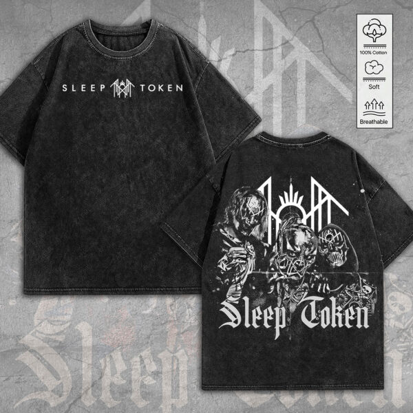 Sleep Token 2D Acid Washed Cotton Shirt - MEDIA 102