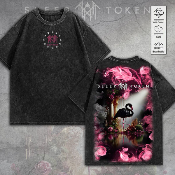 Sleep Token 2D Acid Washed Cotton Shirt - MEDIA 103