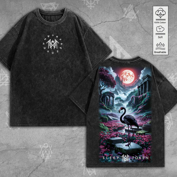 Sleep Token 2D Acid Washed Cotton Shirt - MEDIA 092