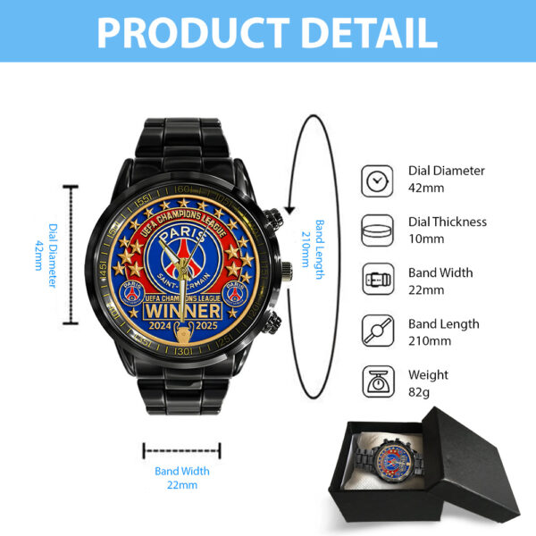 Paris Saint-Germain Black Stainless Steel Watch - TANTN 13290