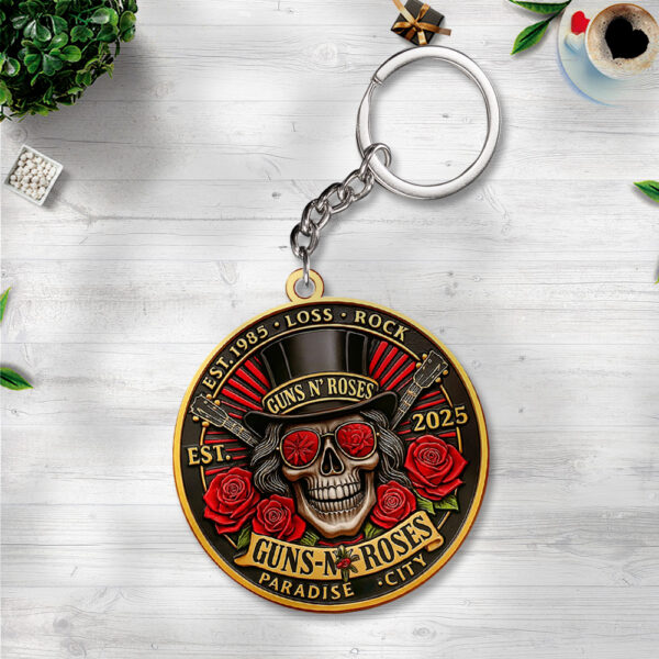 Guns N' Roses Custom Shape 2-sided Keychain - TANTN 13693