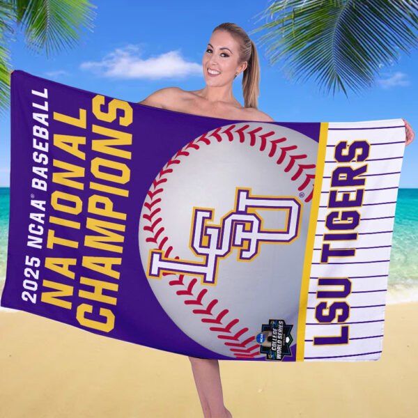 LSU Tigers Baseball Rectangle Beach Towel - TANTN 13840