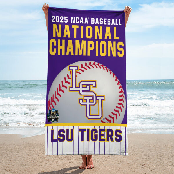 LSU Tigers Baseball Rectangle Beach Towel - TANTN 13840