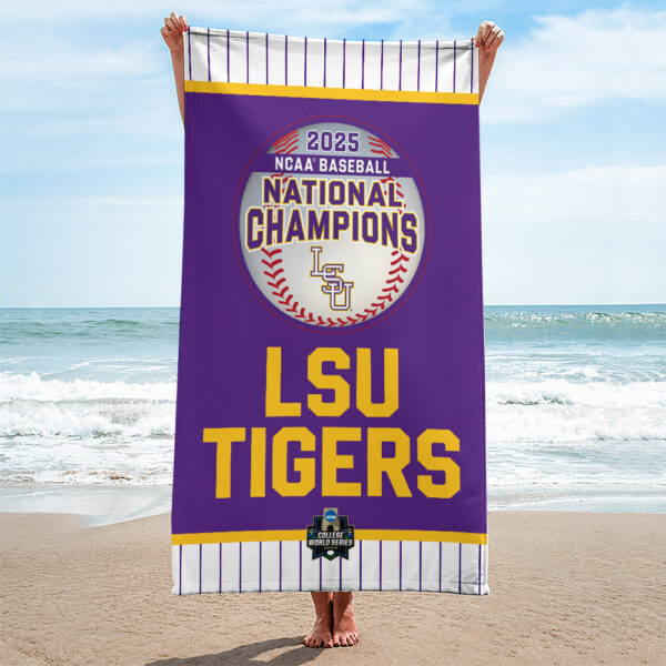 LSU Tigers Baseball Rectangle Beach Towel - TANTN 13863