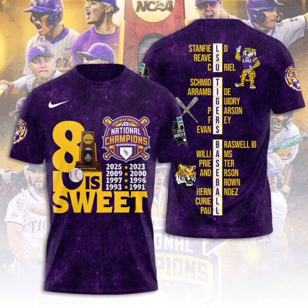 LSU Tigers Baseball 3D Apparel - TANTN 13866