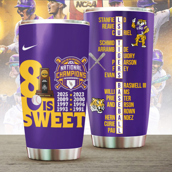 LSU Tigers Baseball Tumbler Cup - TANTN 13867