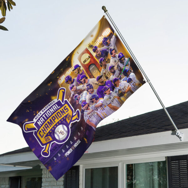 LSU Tigers Baseball 3D House Flag - TANTN 13898