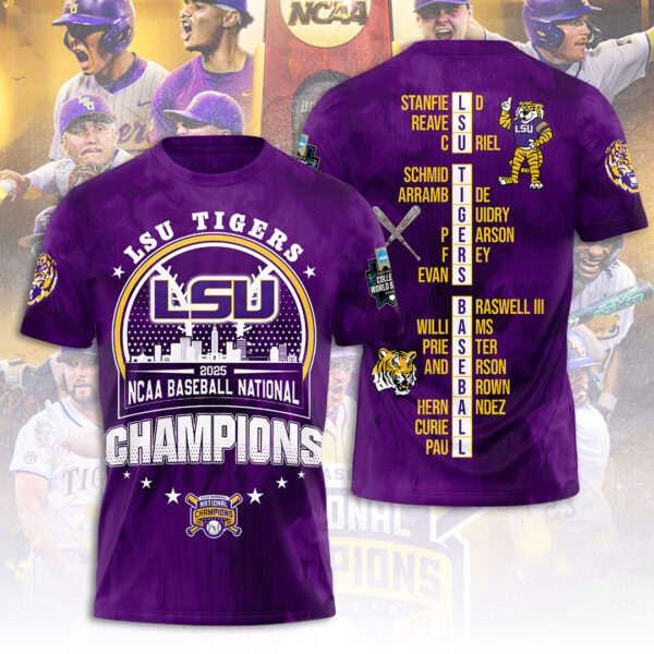 LSU Tigers Baseball 3D Apparel - TANTN 13928