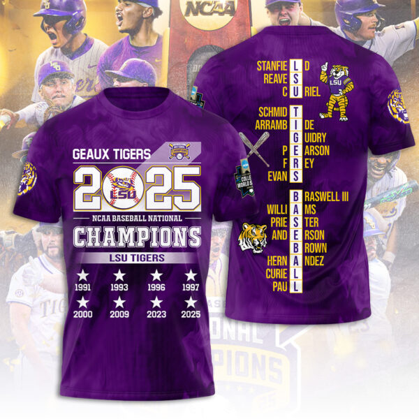 LSU Tigers Baseball 3D Apparel - TANTN 13930