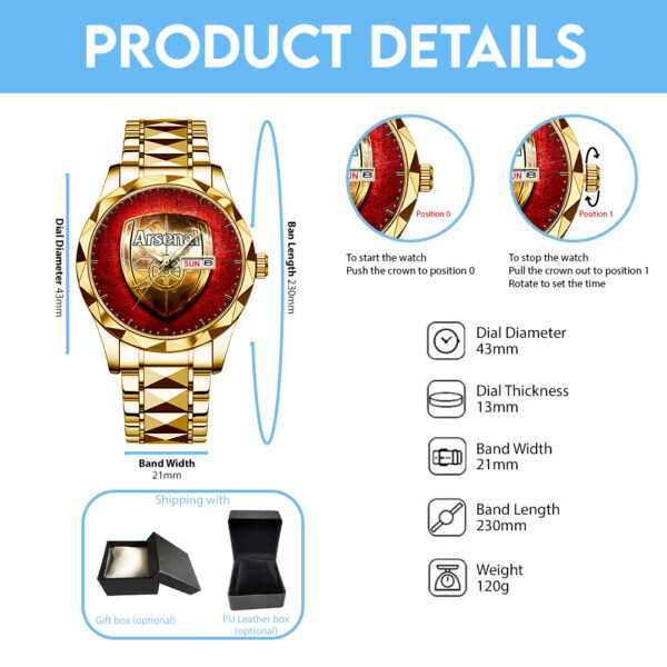 Arsenal FC Alloy Luxury Quartz Watch - TANTN 14048