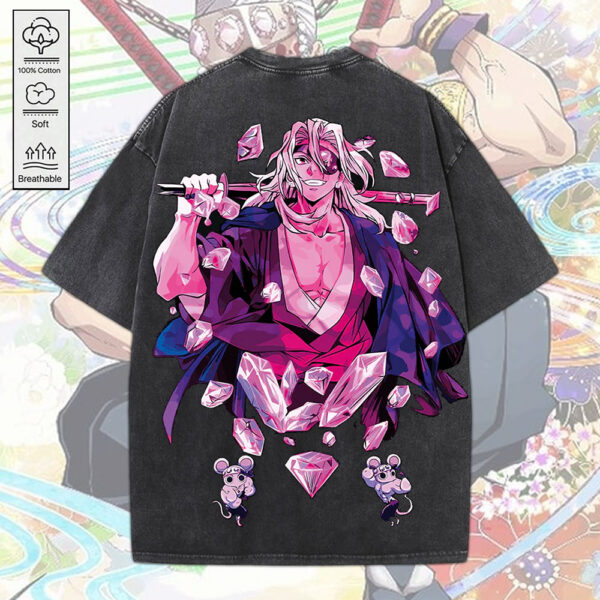 Tengen Uzui x Demon Slayer 2D Acid Washed Cotton Shirt - MEDIA 121