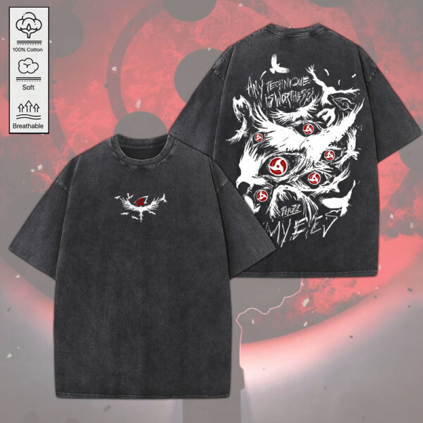 Naruto 2D Acid Washed Cotton Shirt - MEDIA 010