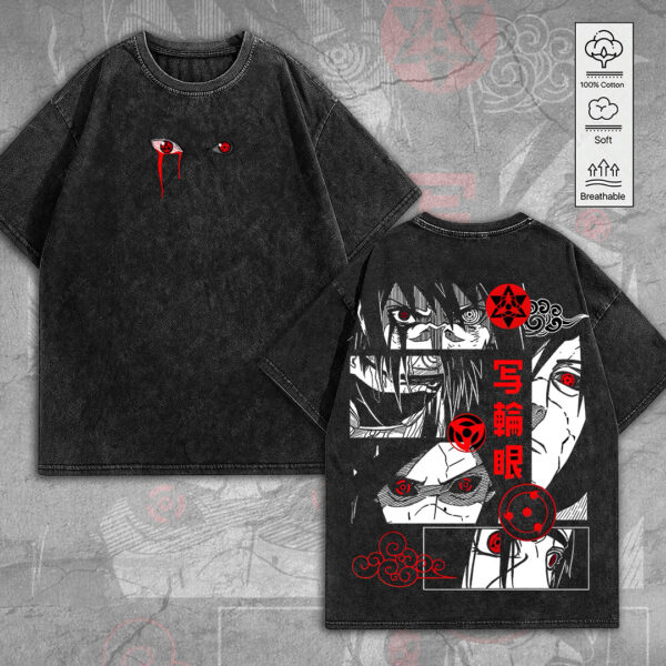 Naruto 2D Acid Washed Cotton Shirt - MEDIA 005