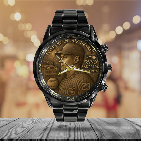 Chicago Cubs x Ryne Sandberg Black Stainless Steel Watch - MAITM 12354