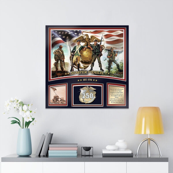US Marine Corps Square Canvas With Inner Frame - MAITM 12178