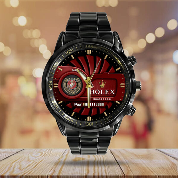 US Marine Corps x Rolex Black Stainless Steel Watch - MAITM 12175