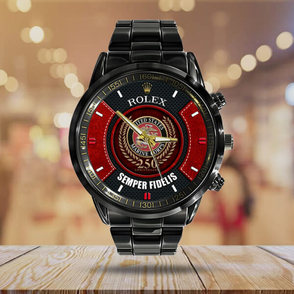 US Marine Corps x Rolex Black Stainless Steel Watch - MAITM 12198