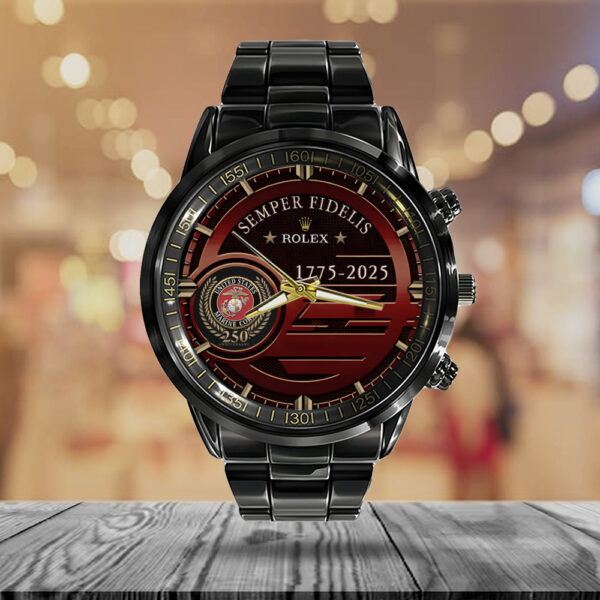 US Marine Corps x Rolex Black Stainless Steel Watch - MAITM 12338