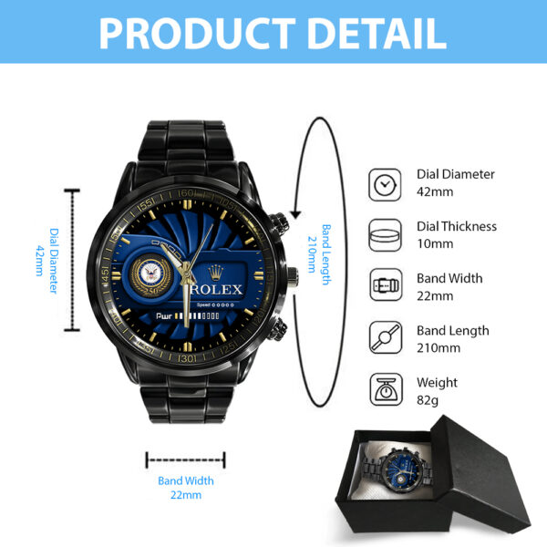 US Navy x Rolex Black Stainless Steel Watch - MAITM 12176