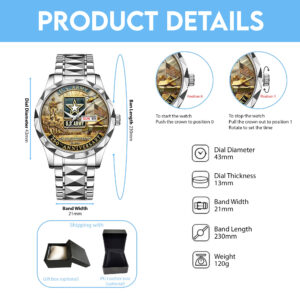 US Army Alloy Luxury Quartz Watch - MAITM 12168