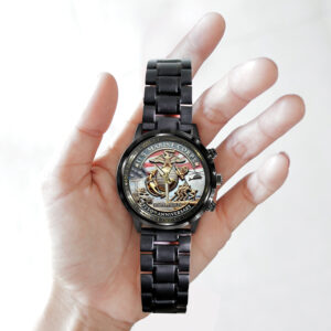 US Marine Corps Black Stainless Steel Watch - MAITM 12180