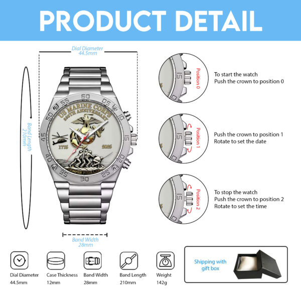 US Marine Corps Gentleman Stainless Steel Watch - MAITM 12181