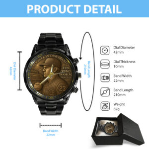 Chicago Cubs x Ryne Sandberg Black Stainless Steel Watch - MAITM 12354
