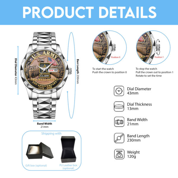 US Army Alloy Luxury Quartz Watch - MAITM 12171