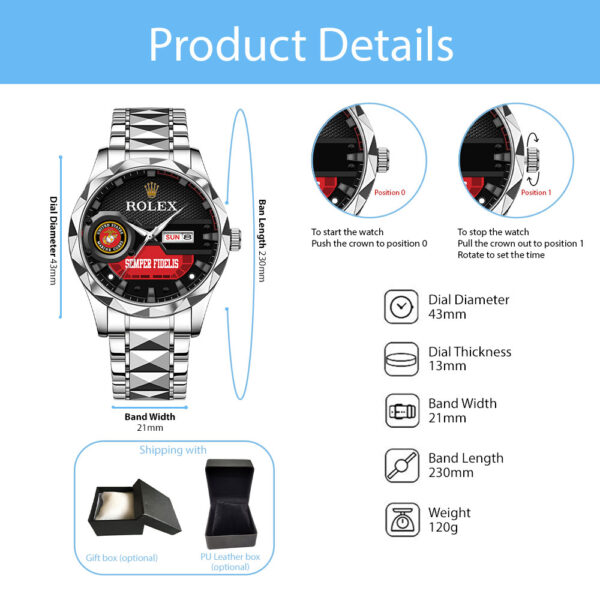 US Marine Corps x Rolex Alloy Luxury Quartz Watch - MAITM 12204