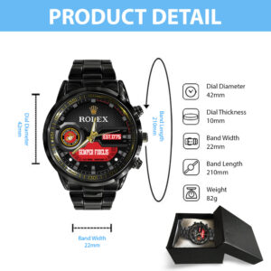US Marine Corps x Rolex Black Stainless Steel Watch - MAITM 12156