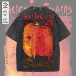 Alice in Chains 2D Acid Washed Cotton Shirt - MEDIA 151