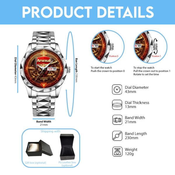 Arsenal FC Alloy Luxury Quartz Watch - TANTN 14568