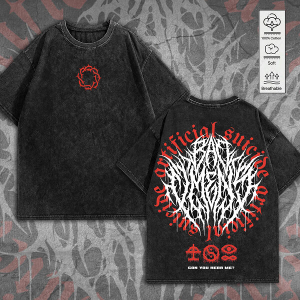 Bad Omens 2D Acid Washed Cotton Shirt - MEDIA 135