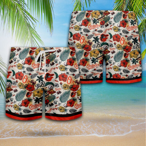 Baltimore Orioles 3D Hawaiian Shirt Shorts - MAITM 12141