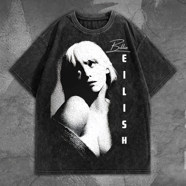 Billie Eilish 2D Acid Washed Cotton Shirt - MEDIA 147