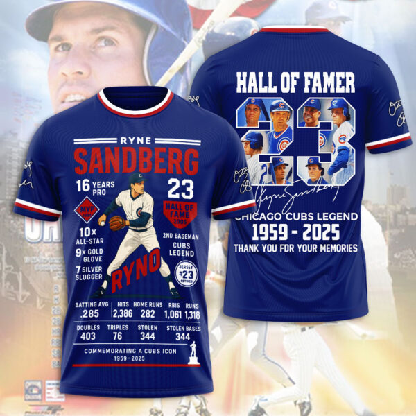 Chicago Cubs x Ryne Sandberg 3D T-Shirt - TMTHU 099