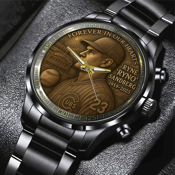 Chicago Cubs x Ryne Sandberg Black Stainless Steel Watch - MAITM 12354