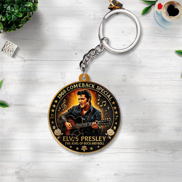 Elvis Presley Custom Shape 2-sided Keychain - TANTN 14218