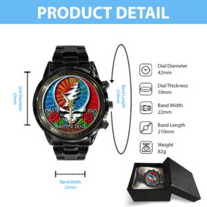 Grateful Dead Black Stainless Steel Watch - TANTN 14404